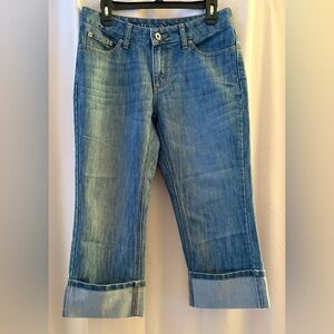 Merona Women’s Cropped, Cuffed Denim Jeans Straight Leg Relaxed Fit; Size 8R